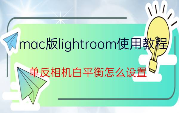 mac版lightroom使用教程 单反相机白平衡怎么设置？